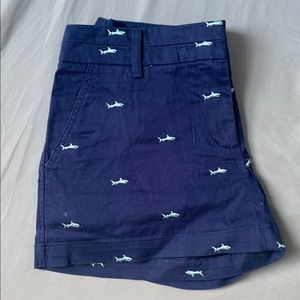British Khaki Navy Blue Shark Shorts